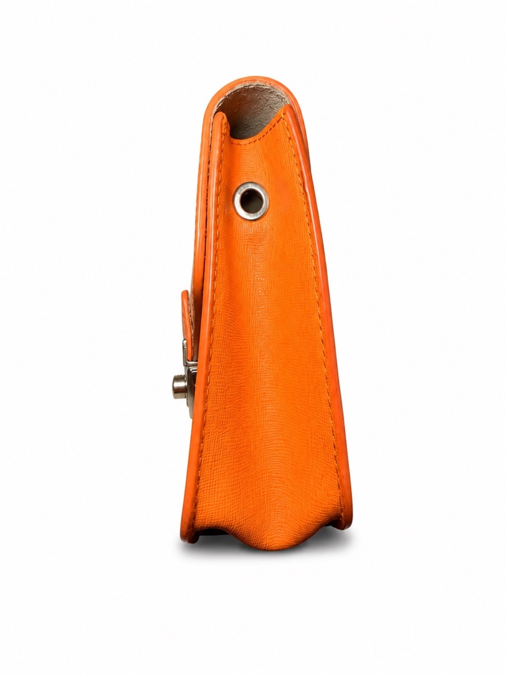 Furla Bright Orange Saffiano Leather Crossbody Wallet/Clutch with Gold Hardware - Picture 3 of 4